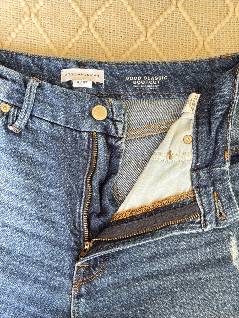 Good American Women's Medium Blue Bootcut Jeans - Picture 3 of 10